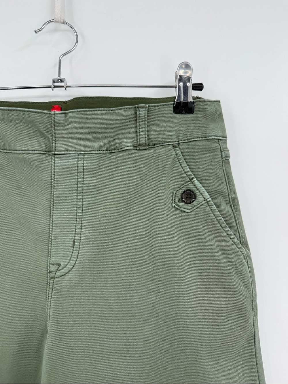 SPANX Twill Crop Wide Leg Pant in Olive Green Size MP - Picture 8 of 12